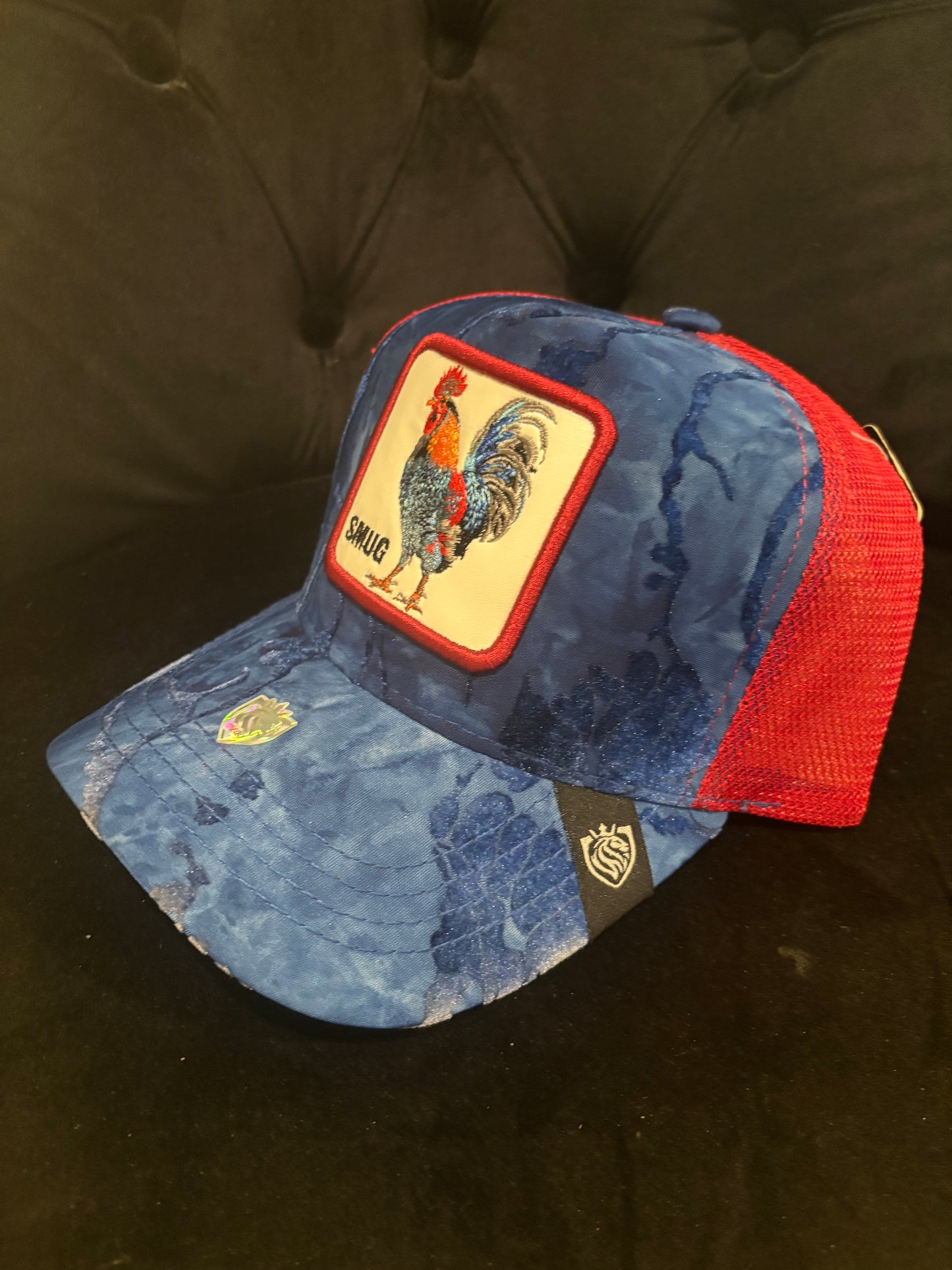 Smug Rooster - Blue & Red Trucker Hat