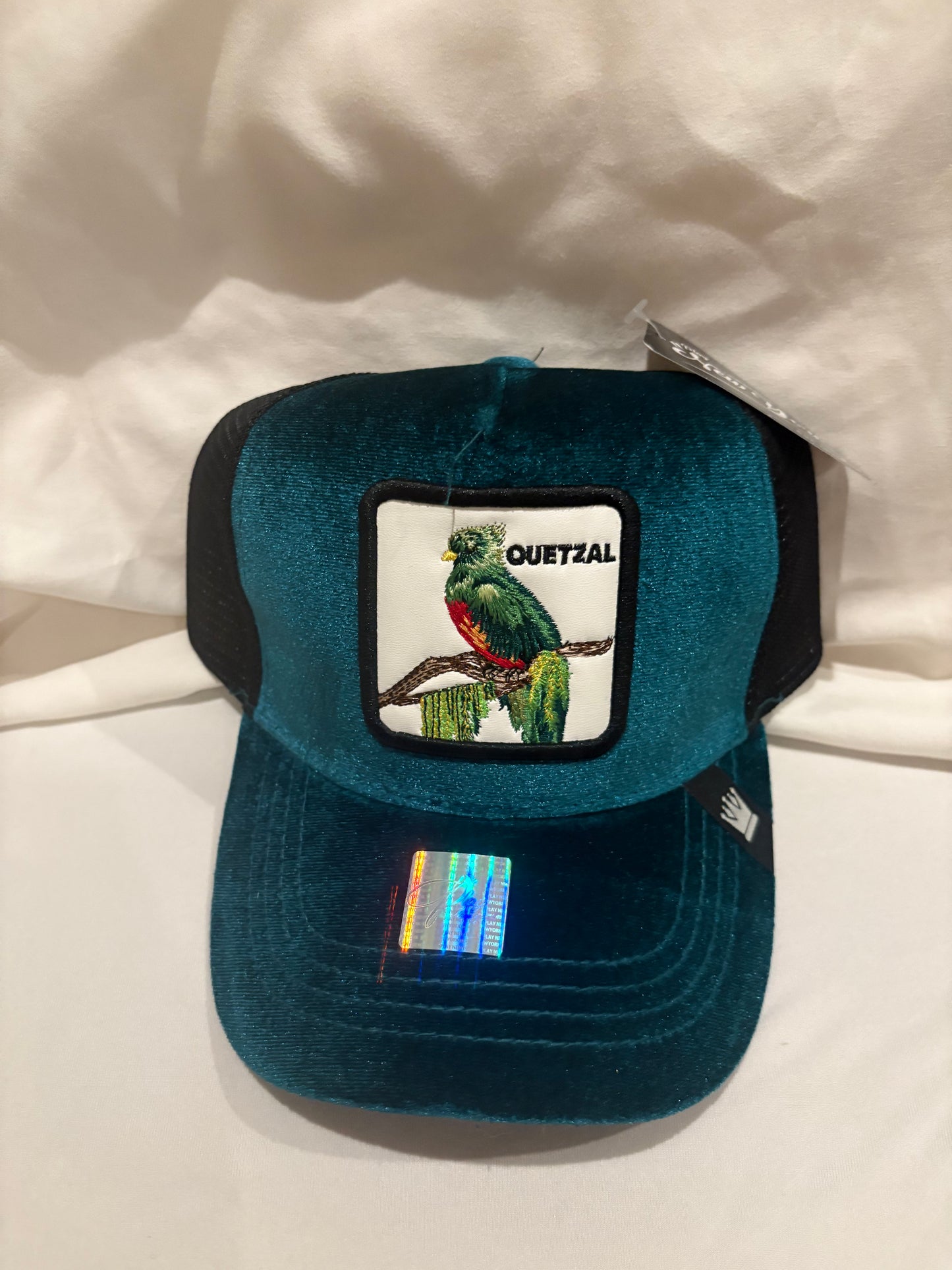 Quetzal- Green Velvet - Animal Patch - Trucker Hat