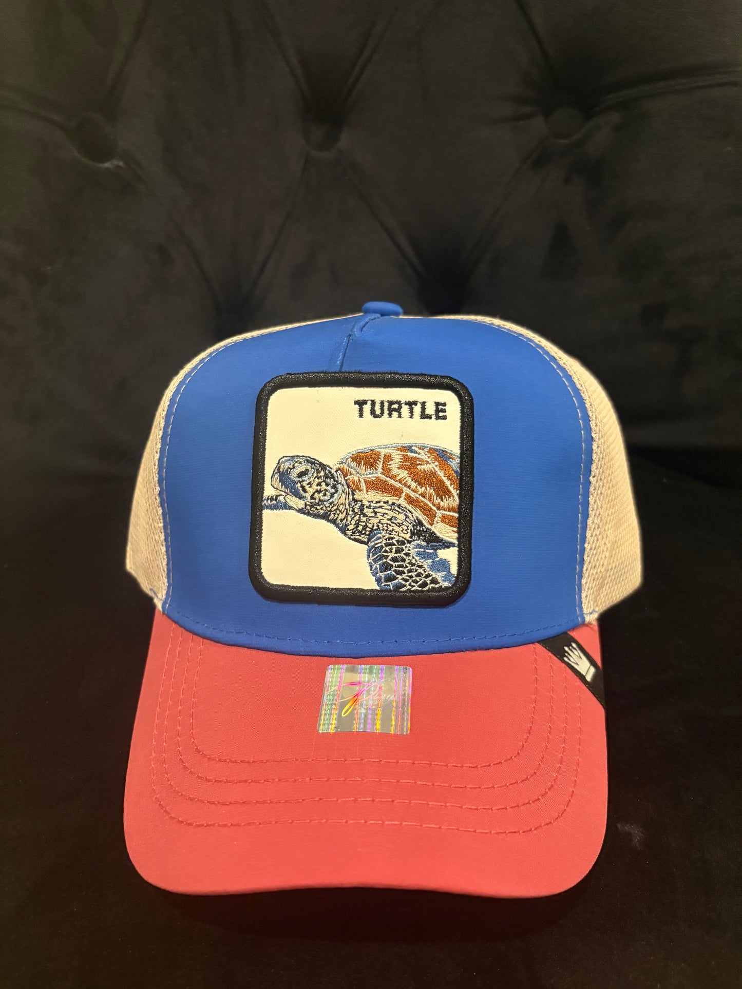 Turtle Animal Patch Trucker Hat - Blue