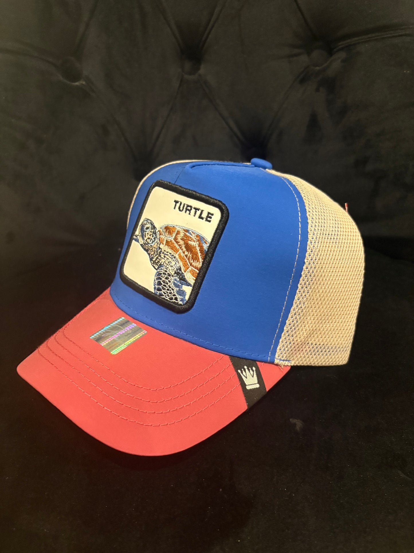 Turtle Animal Patch Trucker Hat - Blue