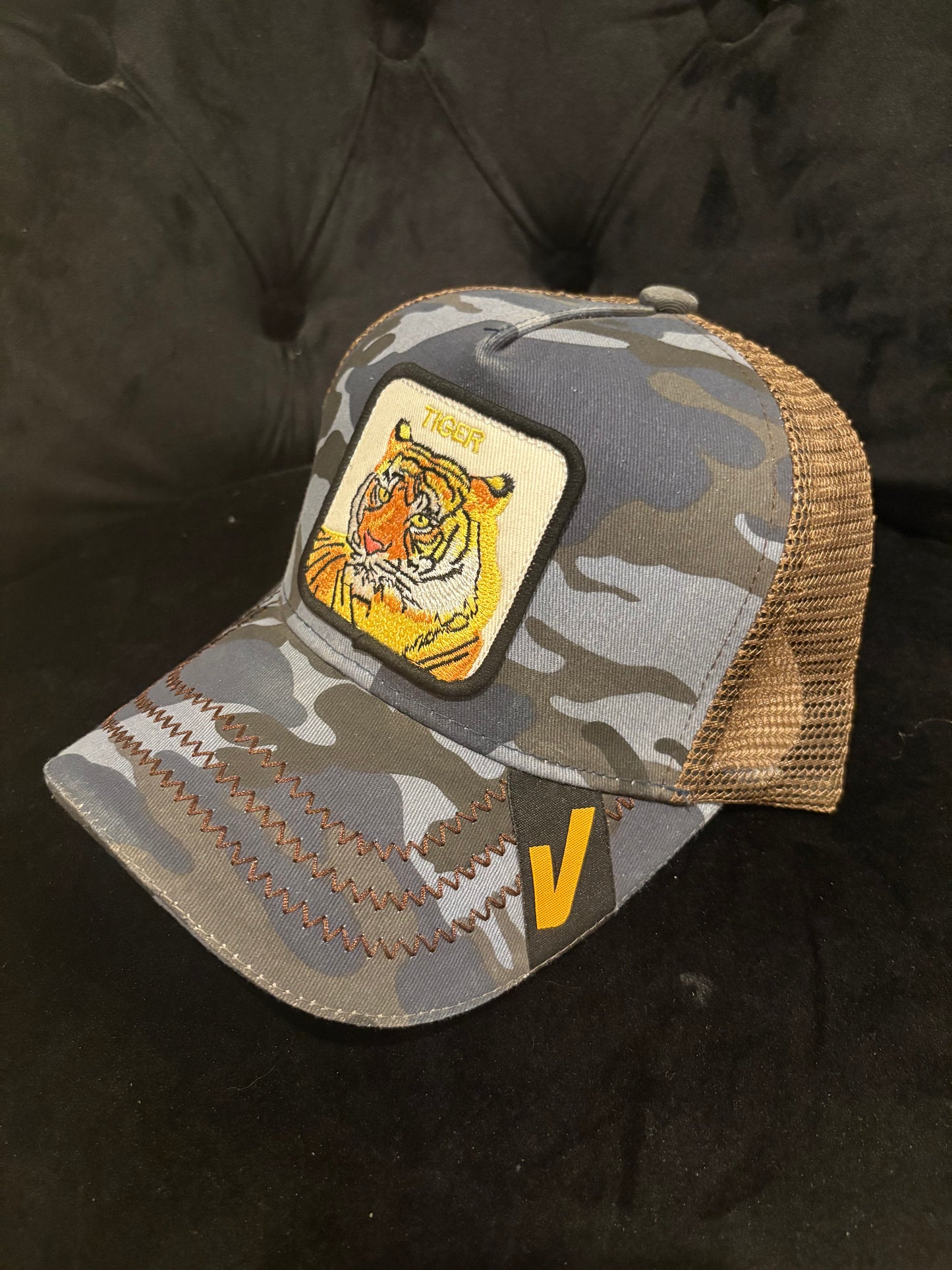 Camo Tiger Animal Patch Trucker Hat