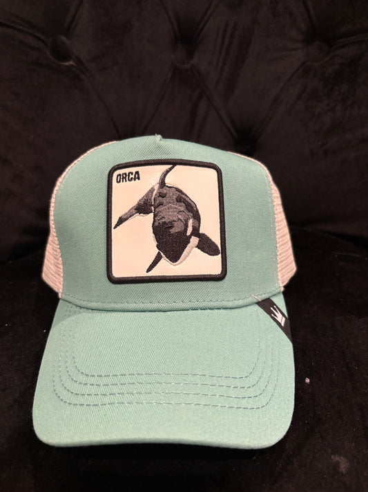 Light Blue Orca Trucker Hat