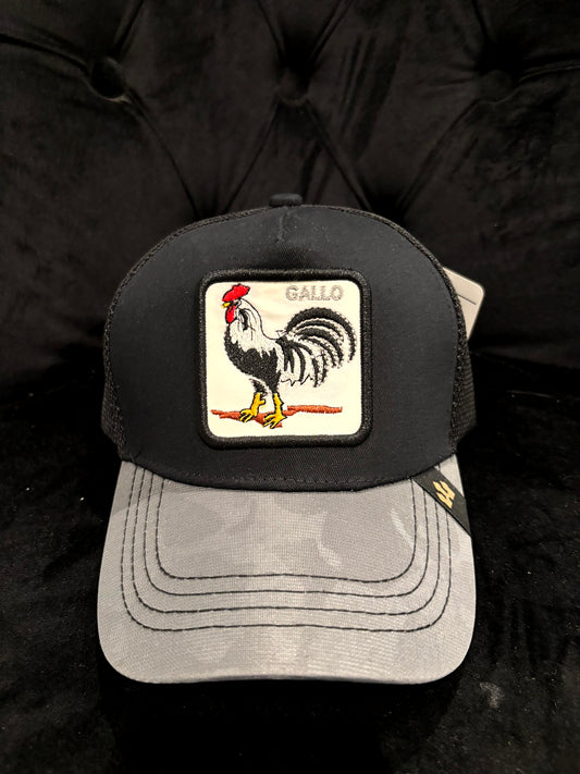 Black Rooster Trucker Hat