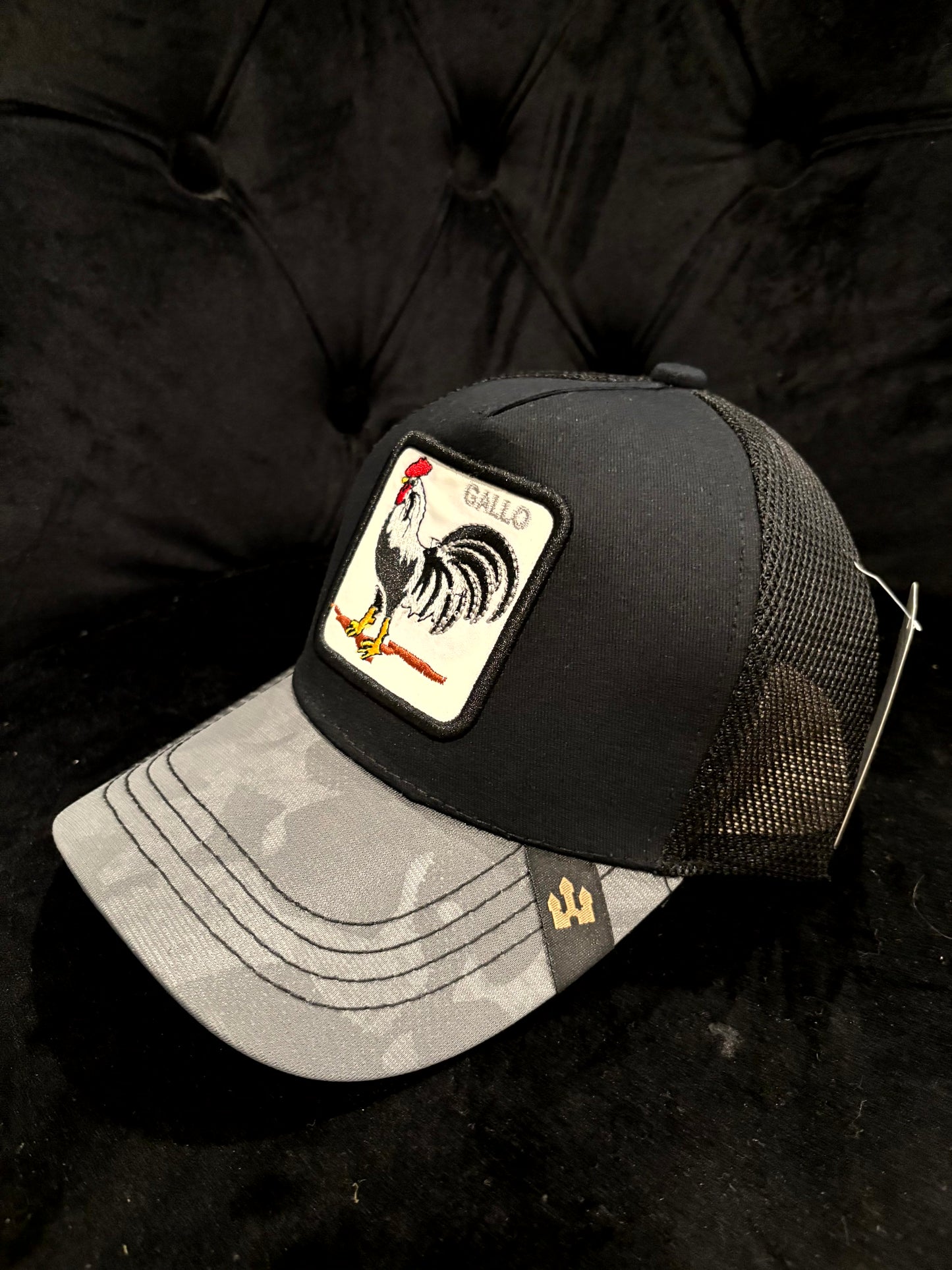 Black Rooster Trucker Hat