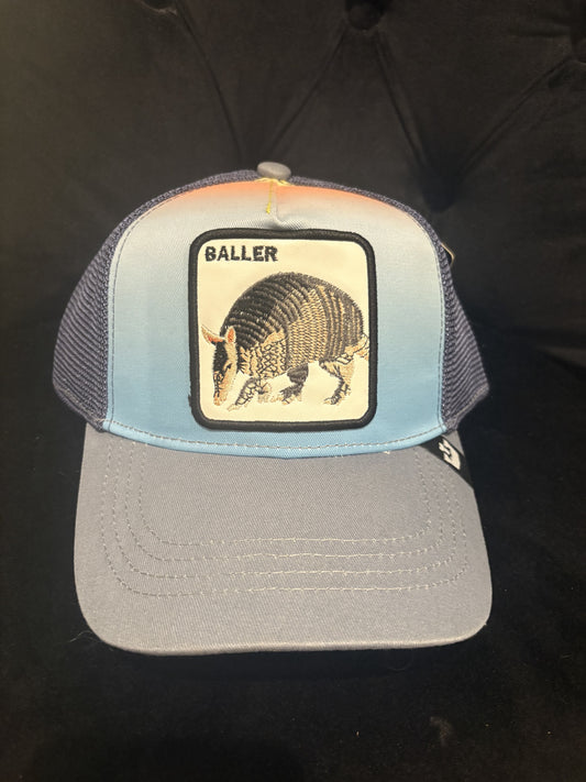 Baller Armadillo Trucker Hat -Light Blue