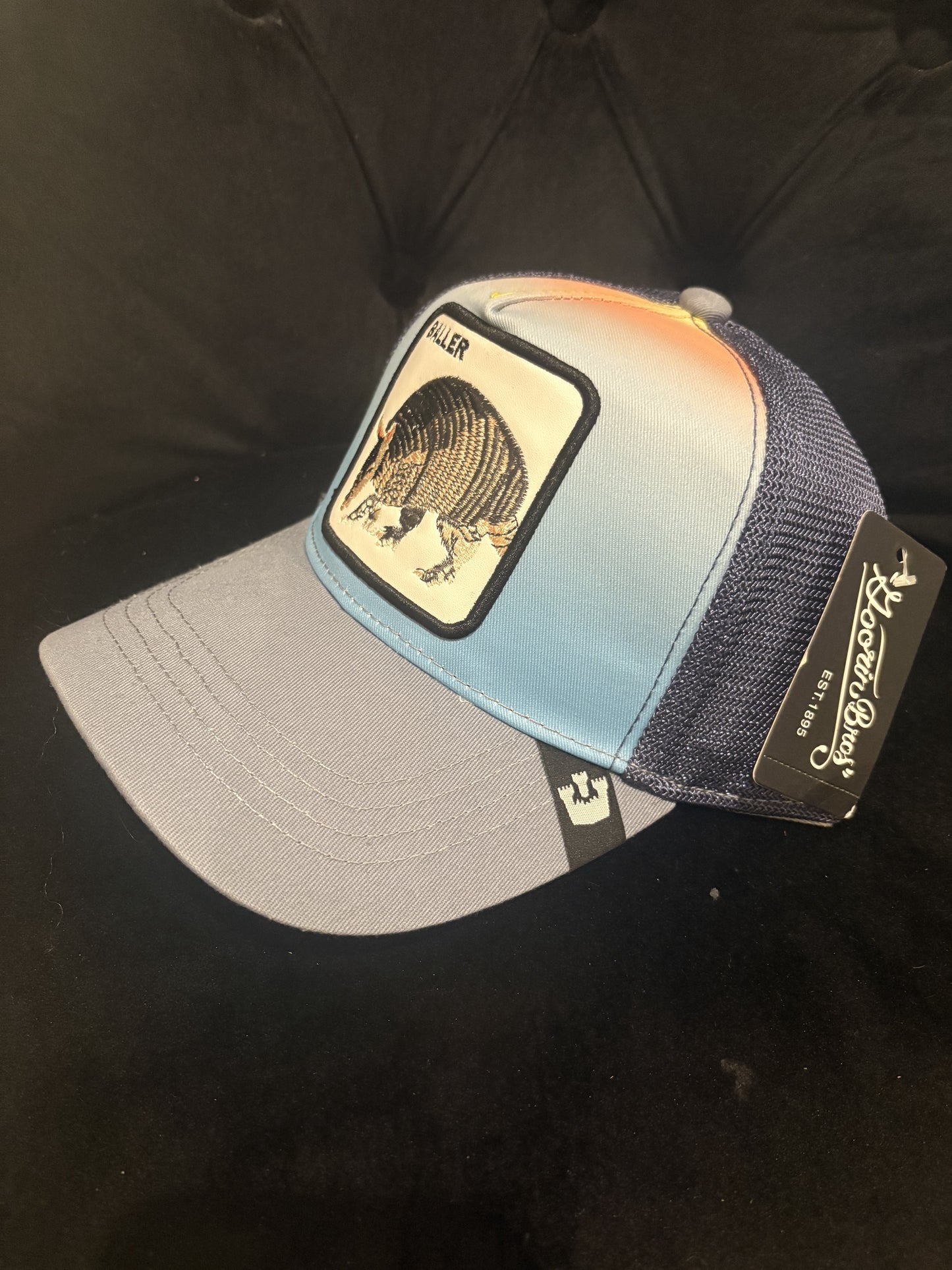 Baller Armadillo Trucker Hat -Light Blue