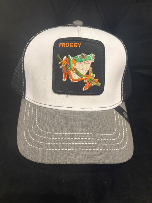 White Froggy Animal patch Trucker Hat