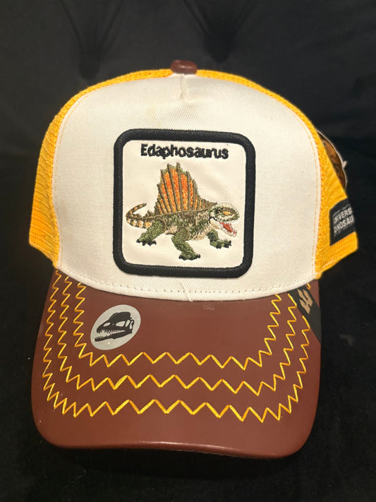 Edaphosaurus Animal patch -Trucker Hat - White and Yellow