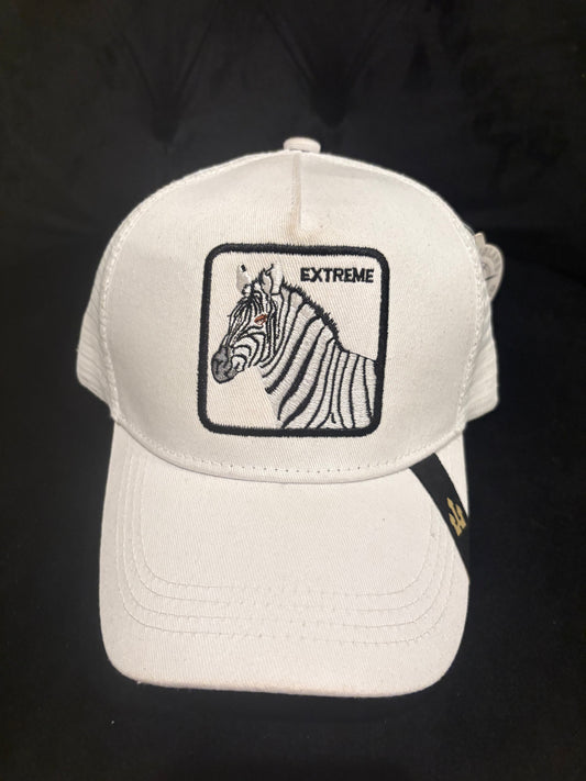 White Zebra "Extreme" Animal Patch Trucker Hat