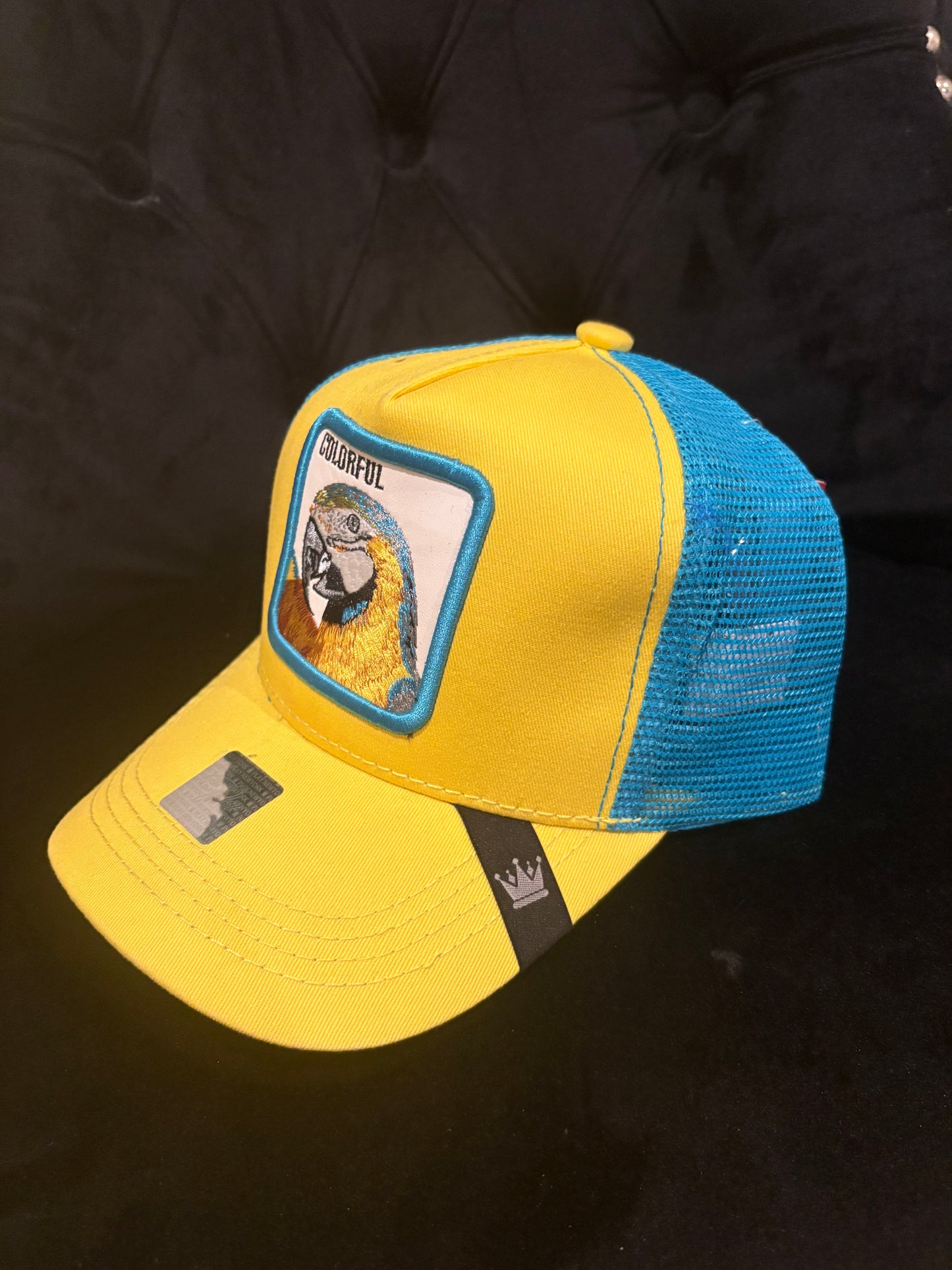 Yellow "Colorful Parakeet" Animal Patch Trucker Hat