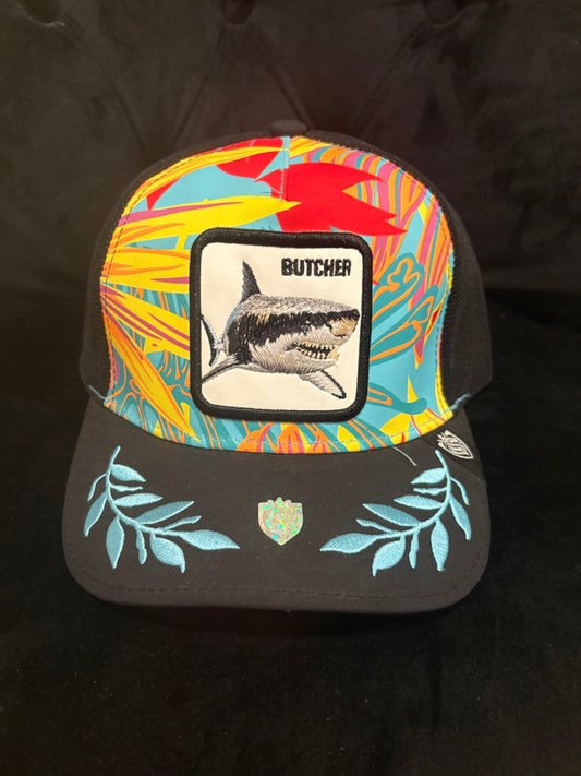 Tropical "Butcher" Shark Animal Print Trucker Hat