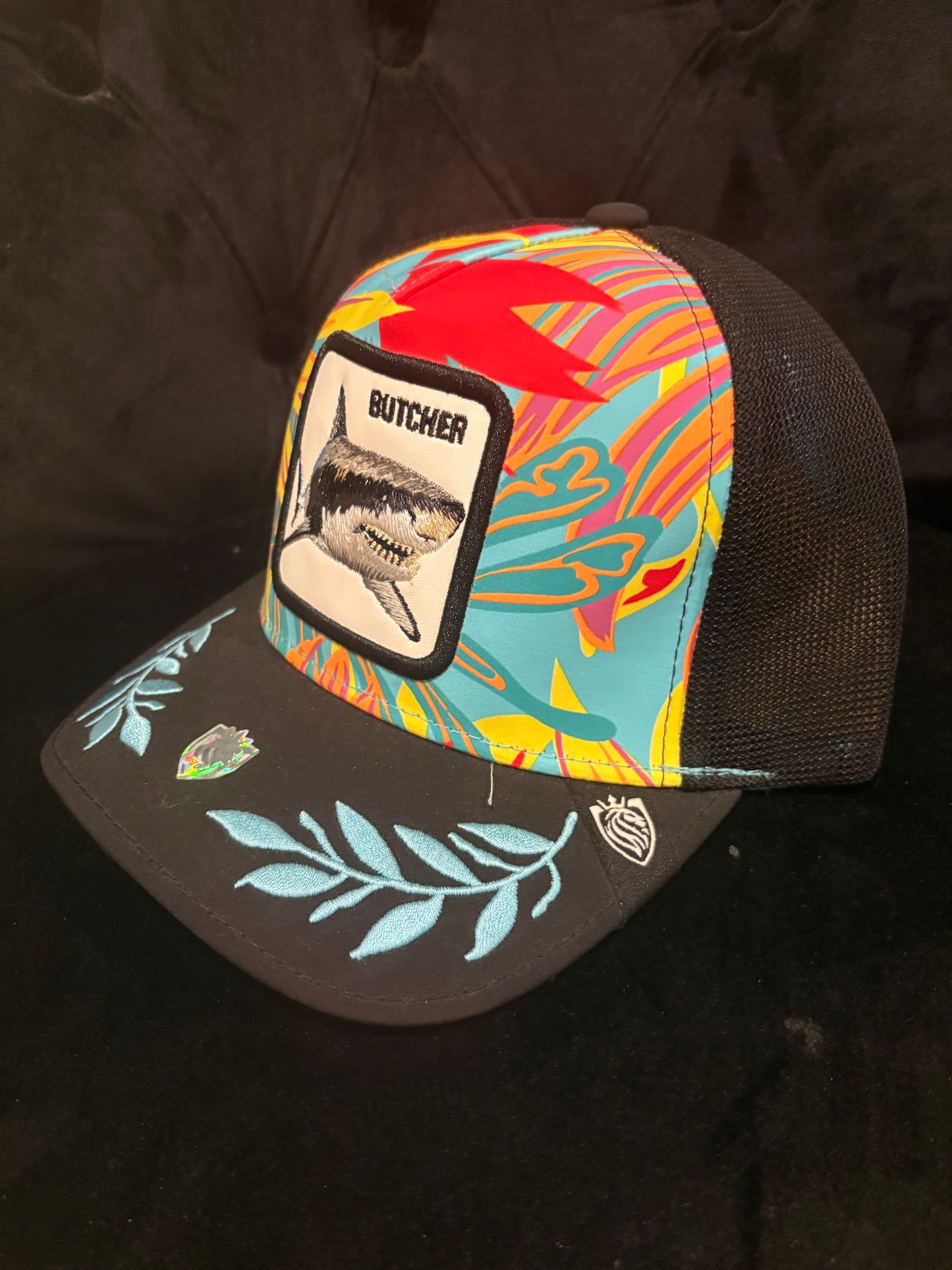 Tropical "Butcher" Shark Animal Print Trucker Hat