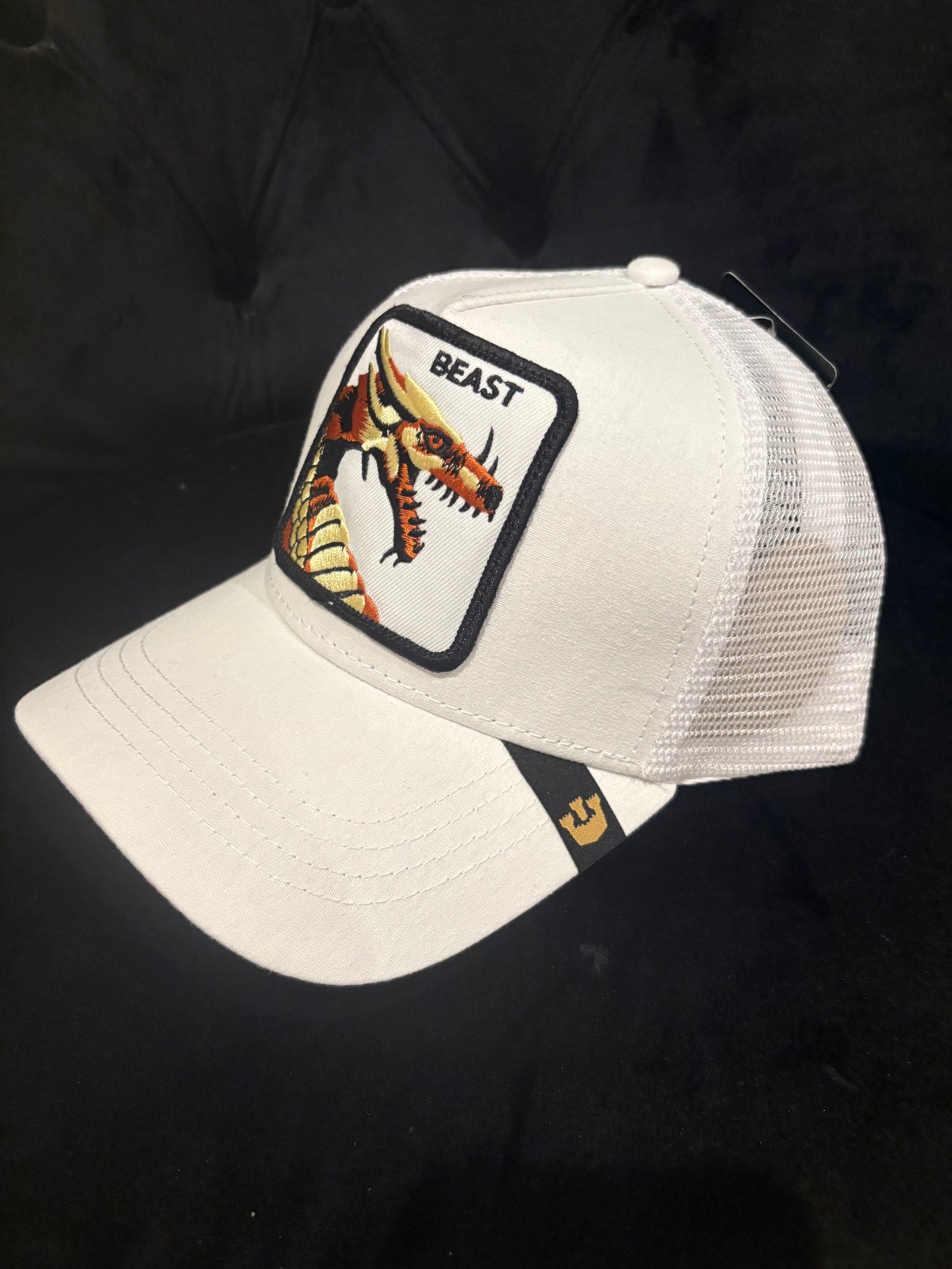 "The Beast" White Animal Patch Trucker Hat