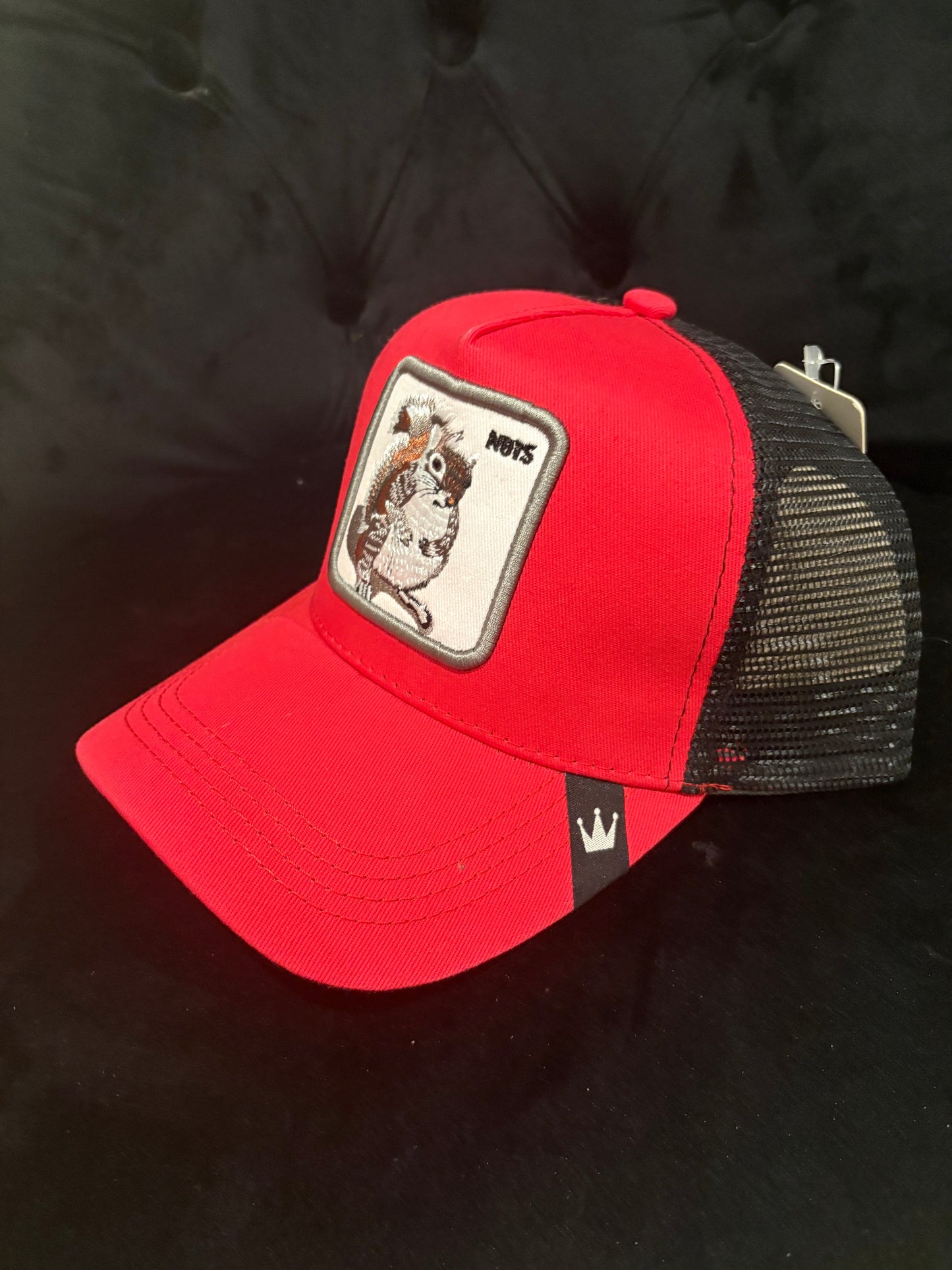 Nuts Squirrel Animal Patch Red Trucker Hat