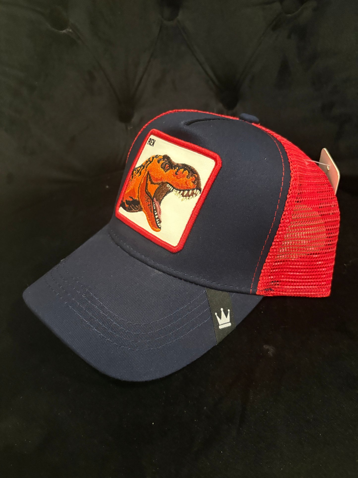 "Rex" Animal Patch Blue and Red Trucker Hat