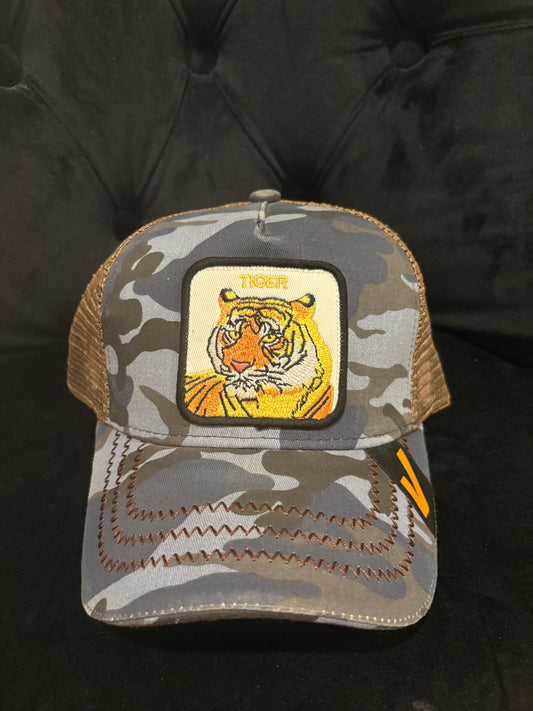 Camo Tiger Animal Patch Trucker Hat