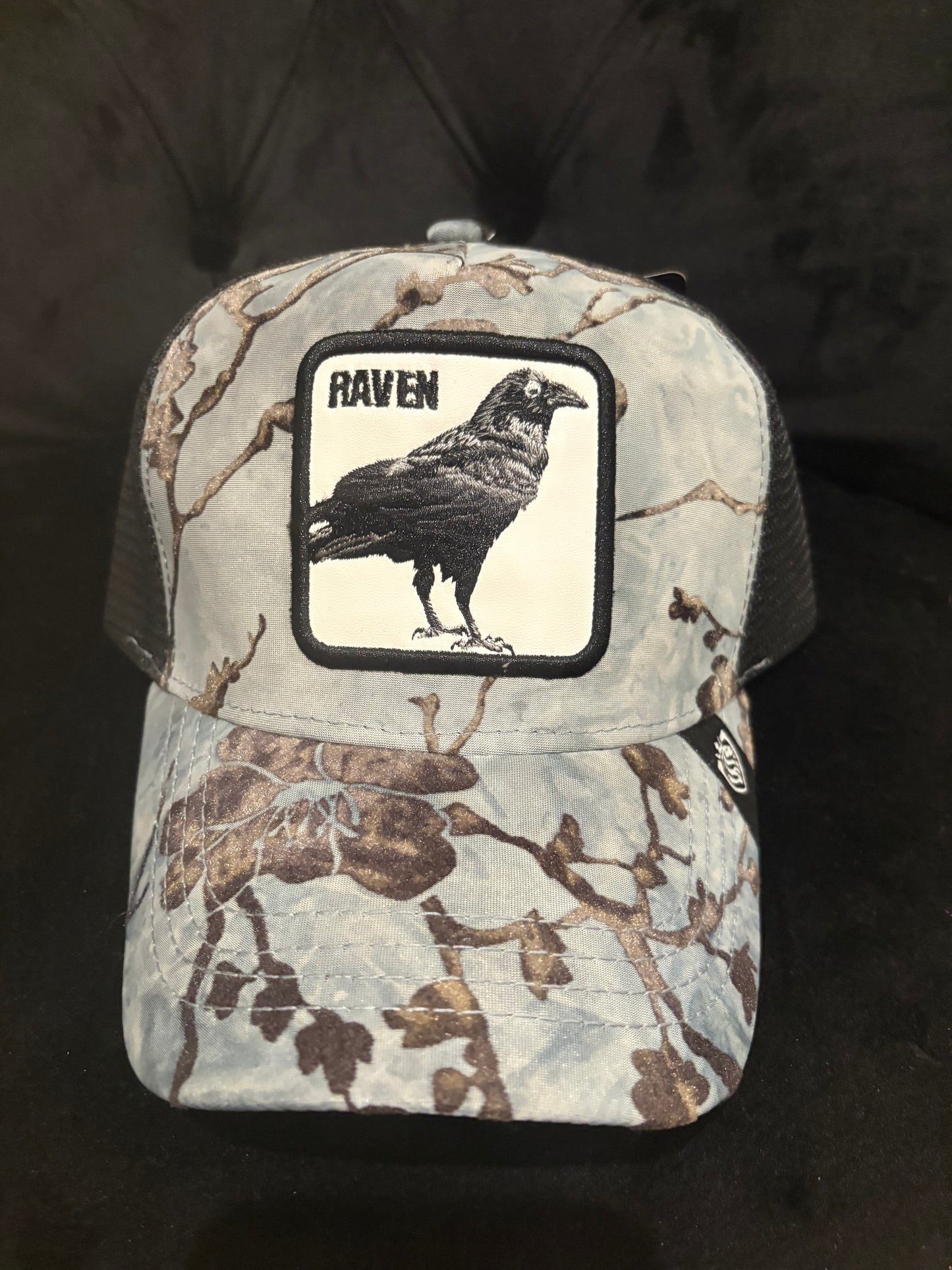 Grey Print "Raven" Animal Print Trucker Hat