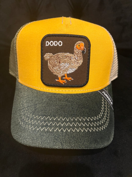 Dodo Bird Animal Print Yellow & Green Trucker Hat