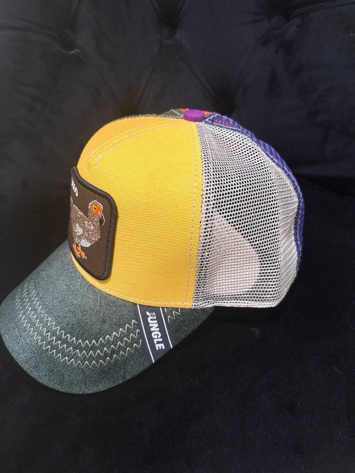 Dodo Bird Animal Print Yellow & Green Trucker Hat