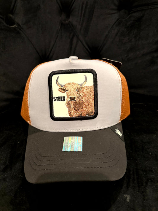 Grey Steer Trucker Hat
